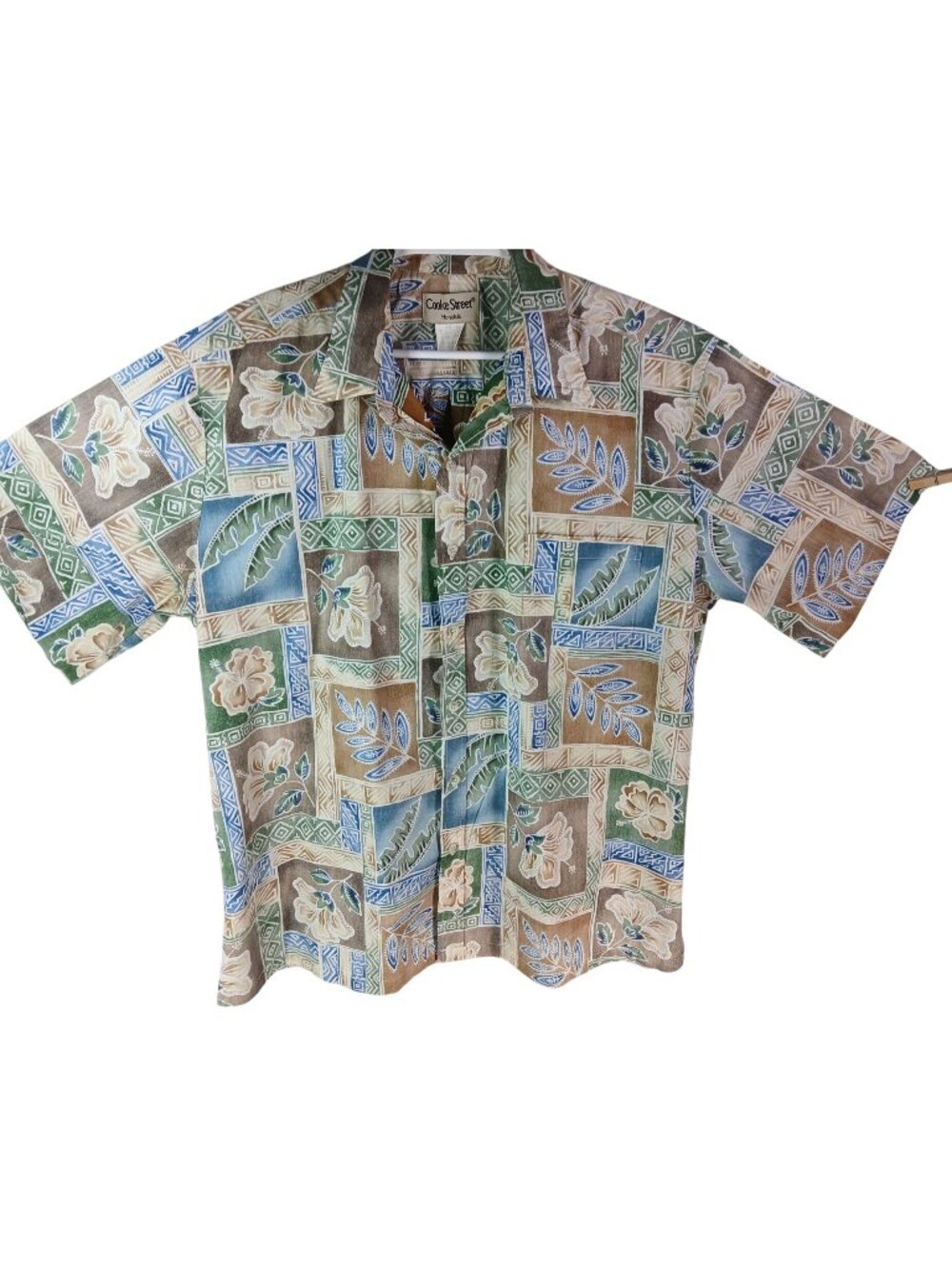 Vintage Mens Cooke Street Honolulu Hawaiian Shirt Size 2XL Leaf Reverse Cotton